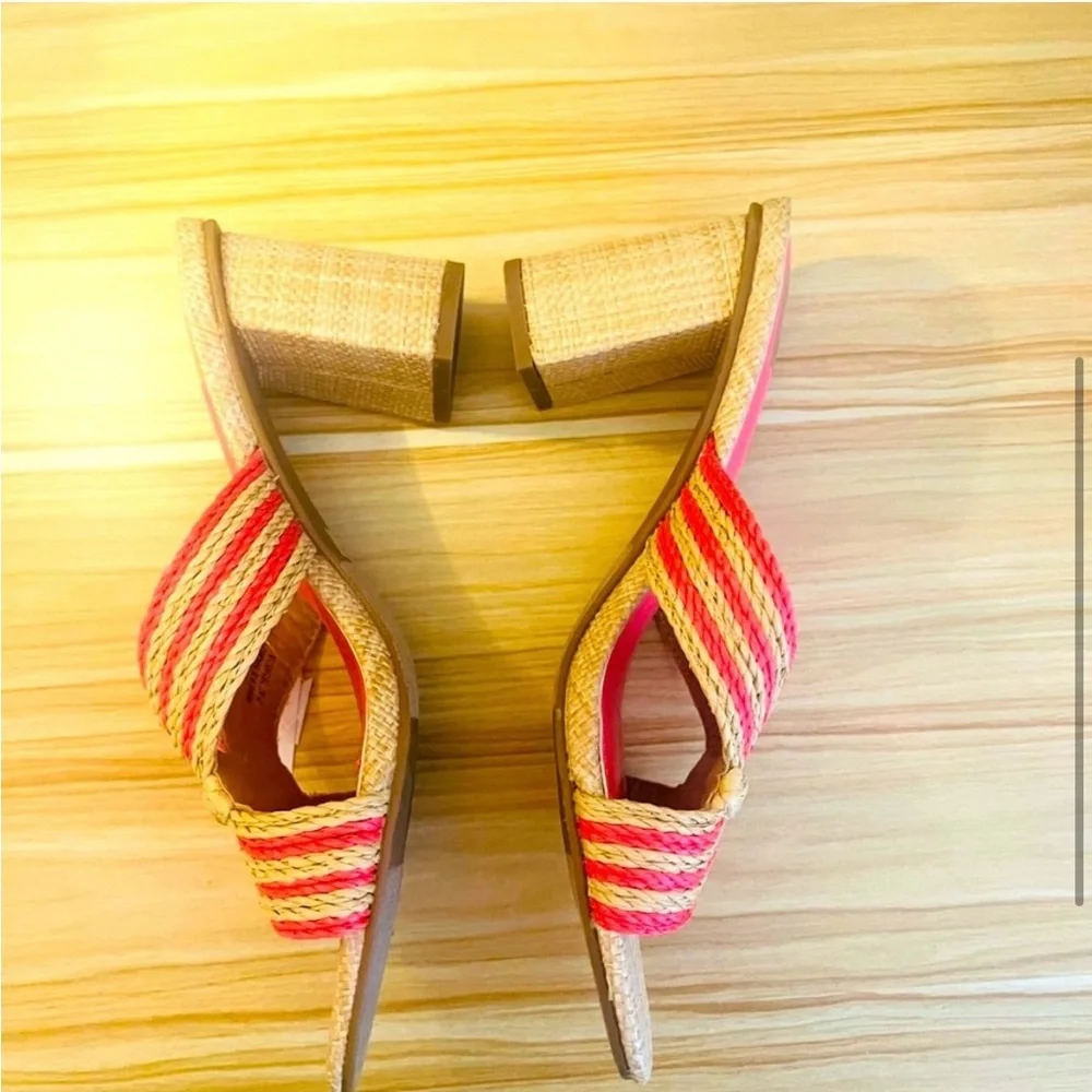 ✅🆕Doca Vita Haddy style 3" high heel
raffia sandal in pink /tan SANDAL - Picture 3 of 8